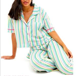 Rainbow Pajama Set: Short Sleeve Button Up & Pant
